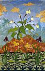 Paul Ranson Canvas Paintings - Arums and Purple and Yellow Irises